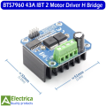 Ibt2 Bts7960b Bts7960 43a H-bridge Motor Driver Module For Arduino by Electrica. 