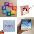 Mini Canvas Panels - 5pcs (6  x 6 ), 5pcs ( 8  x 8  )10 Pack , 100% Small Cotton Stretched Canvas Boards for Painting.. 