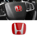 HONDA STEERING LOGO RED AND CHROME. 