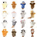 Factory direct sales kindergarten teaching hand puppet animals 70 plush gloves performance props cross-border tiger long hair. 