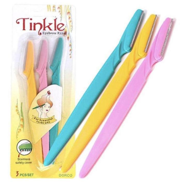 Tinkle Eyebrow Razor, Hair Trimmer Shaver and Tough Up Tool, Facial Razor with Safety Cover Twinkle razor for women, Twinkle razors for face, Twinkle razor for eyebrow, Twinkle razor for body