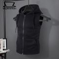 Zipper Pocket Sweatshirt Vest Men's Summer Sleeveless Hooded Vest with Pockets Zipper Placket Lightweight Waistcoat for Outdoor Activities Men Hooded Vest Jacket. 