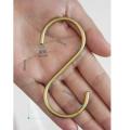 Fifteen Piece (15 Pieces) Heavy Duty Metal S Hooks Gold S Shaped Hooks Hanging Hangers Pan Pot Holder Rack Hooks for Kitchenware Spoons Pans Pots Utensils Clothes Bags Towels Plants Customized by the Decor Dictionary. 