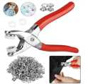 Metal 100-Piece Thickened Snap Fasteners Five Claw Buckle with Hand Pressure Pliers Tool Set Ideal for Sewing Buttons on Bags, Clothes and Shoes. 