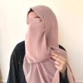 Hijab - Girls Scarf - Niqab Patti Women Premium  Grip stuff Scarf/Hijab with Half Niqab patti set /Naqab Patti Set - Soft and Lightweight- Suitable for All Seasons. 