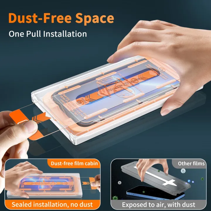 WSKEN%20Screen%20Protector%20for%20iPhone%2015ProMax/15Pro/15Plus/15,%20%5BAuto-Dust%20Removal%5D%20Anti%20Spy%20Anti%202.5D%20Full%20Coverage%20HD%20Tempered%20Glass%20Film%20with%20Dust%20Clean%20Easy%20Installing%20House,2%20Pack%20-%20Image%202