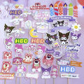 Sanrio Kuromi Cake Topper Decoration Doll Anime Kawaii Dessert Decor Mini Action Figures Model Kid Birthday Party Ornament. 