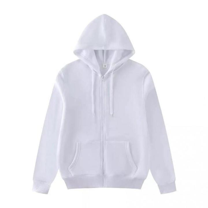 New White Plain Hoodie Zipper For Boys and Men Daraz.pk