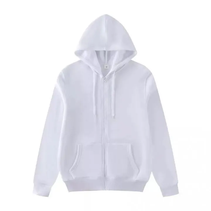 New White Plain Hoodie Zipper For Boys and Men Daraz.pk