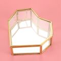 Flip Heart Shaped Geometric Glass Jewelry Box Glass Ring Box Exquisite Unique Wedding Jewelry Box Ring For Wedding Decoration. 