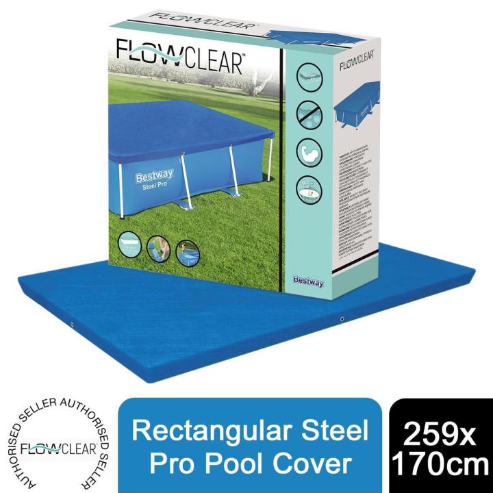 Bestway Pool Flowclear 2.59 x 1.70M x 61cm Ground Cloth, Woven Pool Mattress Plastic Cloth For Swimming Pools 366x76cm Square Plastic Cushion, Pool Protective Mat Under The Bestway Swimming Pool, Swimming Mat Pool Floor Cover