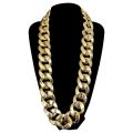 hip-hop exaggerated big gold chain Personality performance props plastic imitation gold necklace nightclub. 