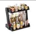 Multipurpose Wooden Countertop Organizer, Small - 2 Layer Cosmetics Organizer for Dresser, Easy Assembly - Natural Color. 