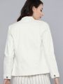 CLOTHING   Mast Harbour Women White Solid Denim Jacket. 