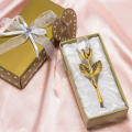 Elegant Glass Rose Lifelike Sliver Valentines Day Gift Exquisite Valentines Day Rose for Home decoration Valentine's Day. 