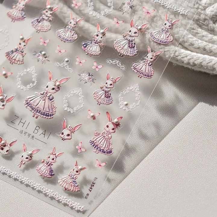 Noble%20Rococo%20Bunny%20Girl%20Pearl%20Butterfly%20Easter%20Egg%20Rabbit%20Soft%20Relief%20Self%20Adhesive%205D%20Nail%20Art%20Decoration%20Sticker%203D%20Nail%20Decal%20-%20Image%205
