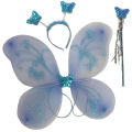 3pcs/Set Butterfly Wing Party Angel Wings Cosplay costume for girls kids princess hairband fairy wants dress Princess Girl Fairy, School Party Dress For Daughter. 