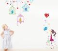 wall sticker xl8117 Pegatinas de pared de jaula de pájaros de revestimiento simple para niños sala de estar decoración del hogar calcomanías de vinilo de dibujos animados fondos de sofá de TV. 