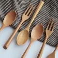 Creative Design Thick Handle Wood Spoon Fork Chopstick / Portable Tableware Wooden Cutlery Sets. 