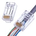 RJ45 CAT5 & CAT5E Pass Through Modular Plug Network Connector (25 Pieces). 