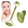 Jade Roller Gua Sha Facial Beauty Tool Massage Face Roller Skin Stone For Anti Face Aging Neck Wrinkles Massager For Face Neck & Eye Treatment Facial Roller-Durable. 