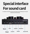 V8S V8  Sound Card with Bluetooth Professional Recording Mixer Audio Interface Studio Phantom Power PC Microphone for Live Stream. 
