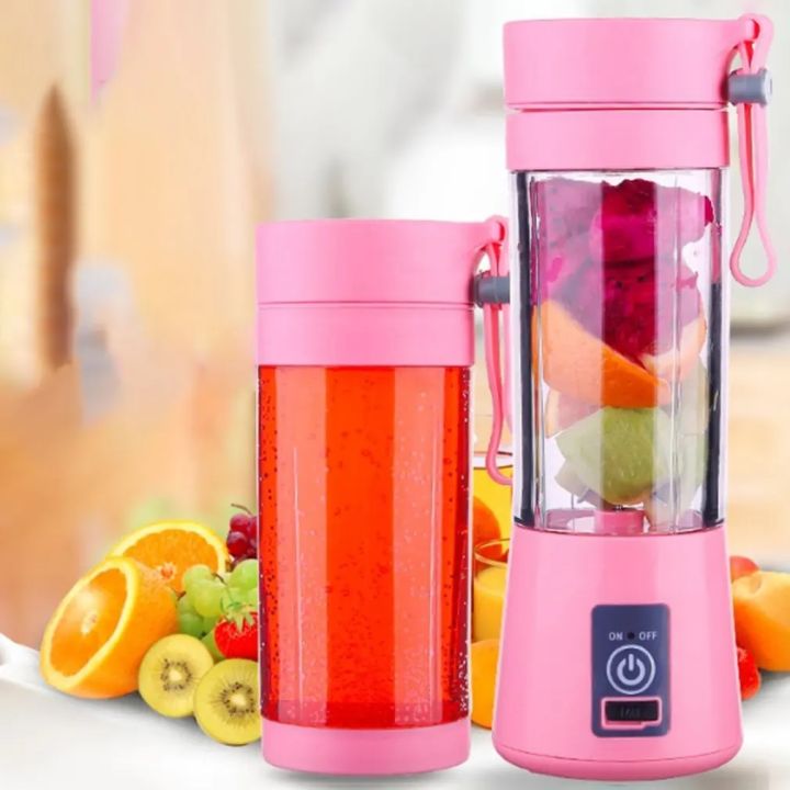 Juicer Blender 6 Blades USB Portable 380ml Mini Fruit Bottle by zayraz Juicer Small Blender Single Serve USB Rechargeable Cup Blender for Shakes and Food Grade Water Bottle Portable Fruit Juicer Machine
