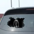 Halloween Evil Skull Sticker Broken Glass Window Effect Keep Silent Gesture Black Grim Reaper Sticker Car Window Decal. 