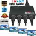 HDMI Splitter 1 in 4 Out -4K Hdmi Splitter 1x4 Ports v1.4 Powered 4K/2K Full Ultra HD 1080p US Adapter 3D Support. 