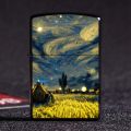 Vincent Van Gogh's Oil Painting Starry Night Kerosene Lighter Metal Kerosene Lighter Creative Lighter. 