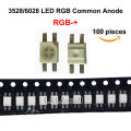 【FOOT SOFA】100pcs 3528 6028 RGB SMD LED 20mA 0.06W 4 Feet Light Emitting Diode for Mechanical Keyboard Lamp Beads Red Green Blue Colorful Common Anode 4Pin. 