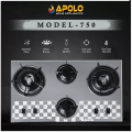 APOLO Automatic Hob - Model 750 - 4 Burner  Auto Ignition - 100% Pure Stainless Steel Top - Rust Proof. 