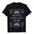 Funny Hanukkah Shirt Happy Challah Days Cute Chanukah Gift Tops Shirts Graphic Youthful Cotton Men's T Shirt Cool. 