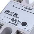 Single Phase Solid State Relay DC-DC SSR-40DD 40A DC3-32V DC5-60V White+Silver. 