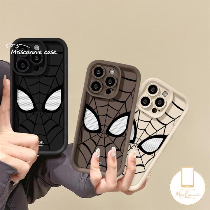 MissConnie Trendy Brand Anime MARVEL Spider-Man Couple Case For Samsung A14 A24 A04s A12 A13 A11 A10s A23 A31 A32 A04E A02s A50 A50s A03 A51 A52 A30s A30 A20s A02s A52s A20 Shockproof Soft Angel Eyes Case