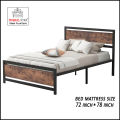 Iron Wood Bed /Iron bed / Metal Bed / Mughal Star Steel Furniture. 
