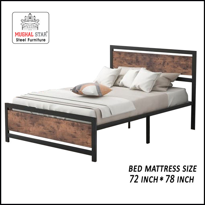 Iron%20Wood%20Bed%20/Iron%20bed%20/%20Metal%20Bed%20/%20Mughal%20Star%20Steel%20Furniture%20-%20Image%203