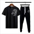 TRACKSUIT - Yellow & Black Summer Printed Tracksuit For Men & Boys - Soft & Comfortable Fabric Trouser & tshirts for men. 