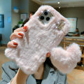 Plush Funny Soft Phone Case For Apple Funda iPhone 11 6 7 8 Plus X XS XR 12 13 14 Pro Max SE 2020 5S Winter Warm Hand Back Cover. 