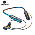 Wiresto BT63 Original Wireless Earbuds In Ear Headphones Bluetooth Earphone Neckband Hanging Ear Soft Silicone Sport Earbuds HD Stereo Headset handsfree Magnetic. 