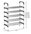 5, 6, 7 Tiers Imported Heavyweight Shoe Rack Organizer Stainless Steel Shoe Stand. 