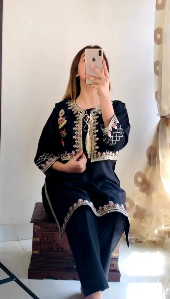 Embroidery Jabador Court Femme Caftan Jabador Femme Moderne