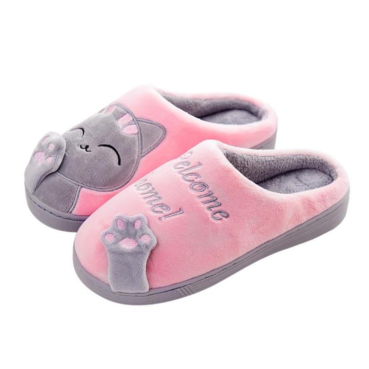 OIMG%20Cute%20Plush%20Cartoon%20Cat%20Home%20Slippers%20Warm%20Bedroom%20Indoor%20Women'S%20Floor%20Shoes%20-%20Image%202
