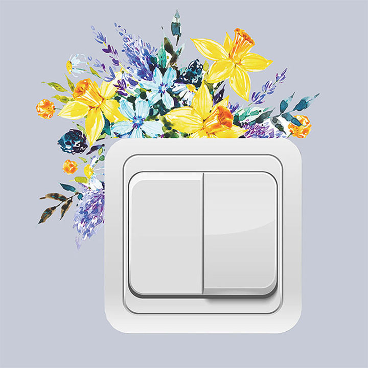 Decor%20Wall%20Paper%20Long%20Lasting%20Wall%20Mural%20Colorfast%20Plant%20Flower%20Switch%20Wall%20Decorative%20Sticker%20Self-adhesive%20Mural%20Demoo%20-%20Image%204