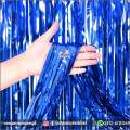 Happy Birthday Blue Decoration Set Including Birthday Foil + 30 Balloons +3x Confetti Balloons +2x Stars + 1pc Curtains 6 feet Length ) Birthday themes for girls and boys -Birthday accessories Birthday décor. 