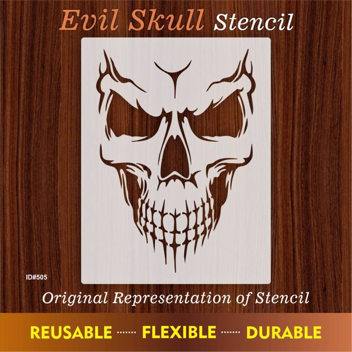 Evil Skull Stencil Airbrush Painting Art DIY Home Decor Scrap booking Album  ID 505