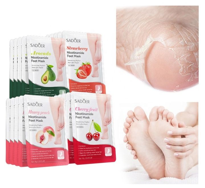 Pack of 6 Foot Care Exfoliating Whitening Foot Peeling Facial Mask