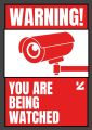 Warning You are Being Watched CCTV sign stickers, No Entry Sign Stickers A4 Size Ready to use. 