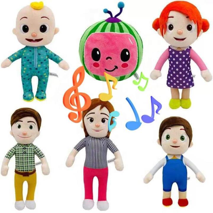 30cm Cocomelon Toy Musical Bedtime Soft Plush Doll For Baby Music Baby Doll Family Kids Toys Birthday Gift Anime Plushie