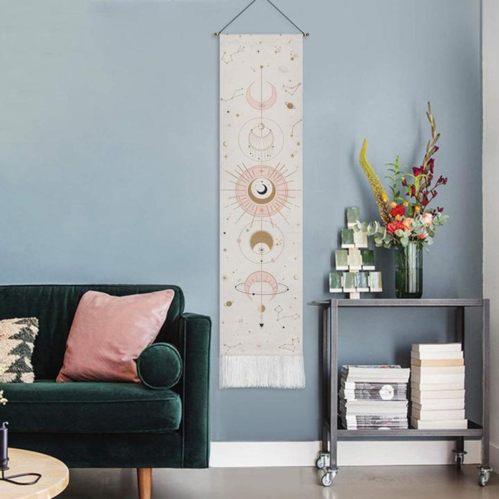 Nordic Bohemian Sun Moon Tapestry Cotton Hanging Cloth Bedroom Background Cloth Living Room Wall Cover Wall Paintings Tapestries